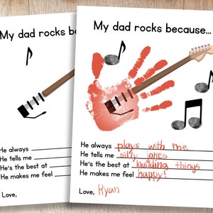 Father's Day Music Printable | Kids' Handprint Keepsake | Teacher and Parent Resources | Crafts for Pre-K and Kindergarten Children