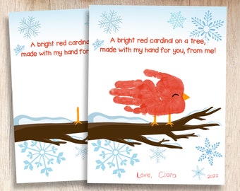 Cardinal Christmas/Holiday Printable | Kids' Handprint Keepsake | Teacher/Parent Resources | Pre-K and Kindergarten Crafts