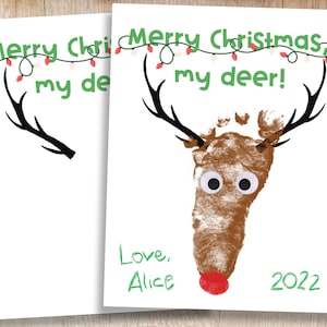 Rentier Weihnachten/Feiertag Printable | Handabdruck Andenken | Ressourcen für Lehrer / Eltern | Pre-K und Kindergarten Kunsthandwerk