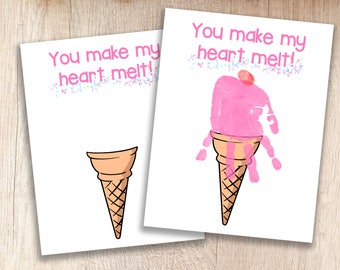 You Make My Heart Melt Printable | Kids' Handprint Keepsake | Teacher and Parent Resources | Crafts for Pre-K and Kindergarten Children