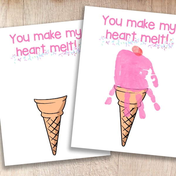 You Make My Heart Melt Printable | Kids' Handprint Keepsake | Teacher and Parent Resources | Crafts for Pre-K and Kindergarten Children