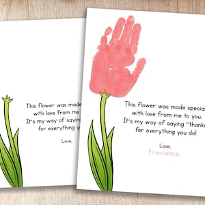 Appréciation des enseignants imprimable | Poème et fleur "Merci" | Ressources pour enseignants et parents | Artisanat pour les enfants de la maternelle et de la maternelle