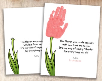 Teacher Appreciation Printable | "Thank You" Poem and Flower | Teacher & Parent Resources | Crafts for Pre-K and Kindergarten Children