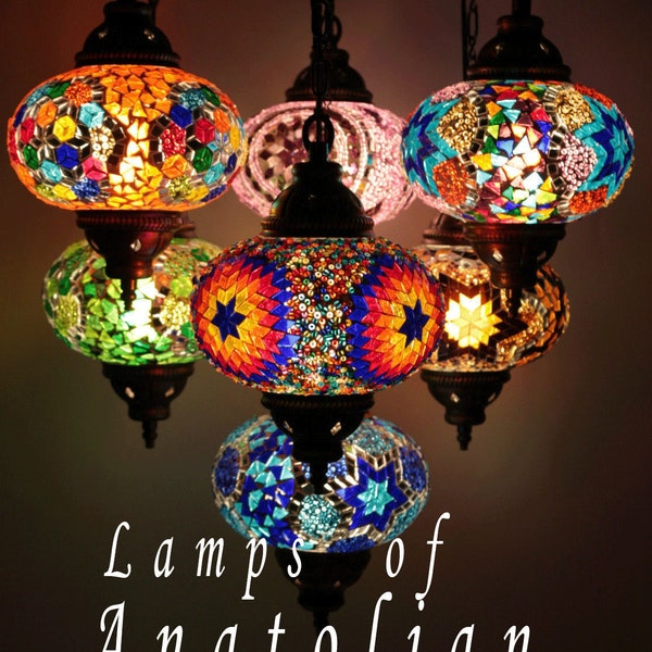 Amazing 7 Globe Turkish Chandelier Lamp