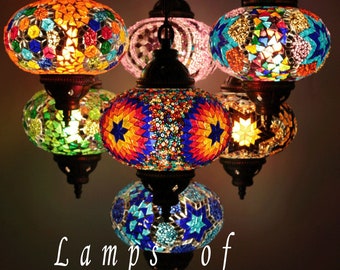 Incredibile lampadario turco a 7 globi