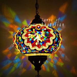 Amazing Mosaic Turkish Single Lantern Lamp 14 inches Dia Morrocan Decor hanging Lighting FREE SHIP More Colors Mix -1