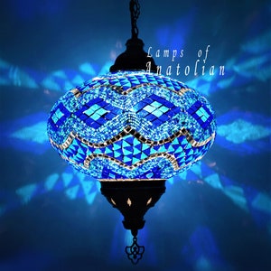 Amazing Mosaic Turkish Single Lantern Lamp 14 inches Dia Morrocan Decor hanging Lighting FREE SHIP More Colors Blue