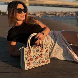 Gobelin Tasche Stoffbeutel Tasche mit Muster Lange Bügeltasche