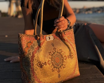Brocade bags A little bag  Evening bag on a chain Fashionable handbag for the summer  Rest  Dinner Evening Handbag Gift