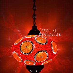 Amazing Mosaic Turkish Single Lantern Lamp 14 inches Dia Morrocan Decor hanging Lighting FREE SHIP More Colors Red