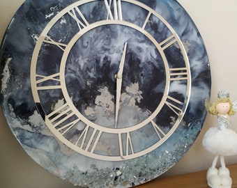 wall decor,resin clock,handmade clock,resin art,aesthetic resin, abstract art,handmade clocks,geoge resin art,epoxy resin,home decor