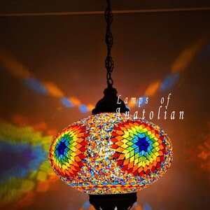 Amazing Mosaic Turkish Single Lantern Lamp 14 inches Dia Morrocan Decor hanging Lighting FREE SHIP More Colors Rainbow