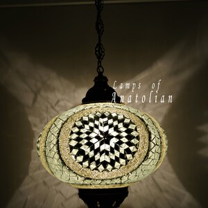 Erstaunliche Mosaik türkische einzelne Laterne Lampe 14 Zoll Durchmesser marokkanische Dekor hängende Beleuchtung KOSTENLOSER VERSAND mehr Farben Weiß