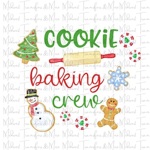 Cookie Baking Crew Sublimation Transfer - Ready to Press - Dye Sublimation - Christmas Design Transfer