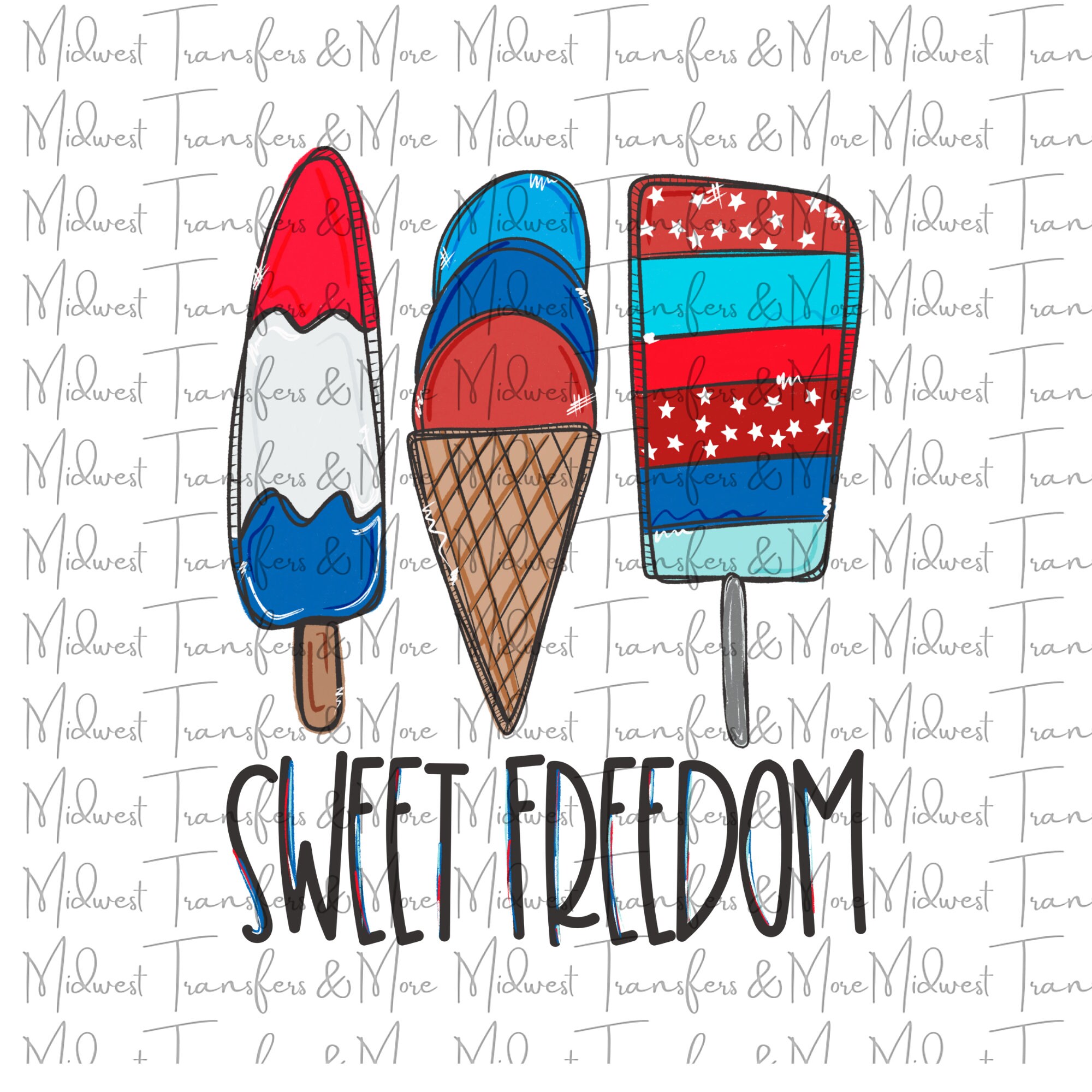 Sweet Freedom Popsicle Patriotic Independence Day Sublimation - Etsy España