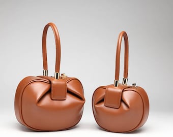 Genuine Leather Woman Dumpling bag, cloud bag, dumpling bag, simple bag, cloud purse, clutch, handbag, gift for her, Everyday Bag, cute bag