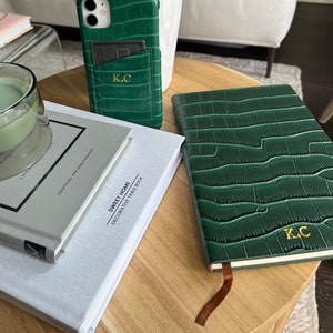 Gepersonaliseerde lederen notebook | Monogrammed Journal | Aangepaste gift | Schrift