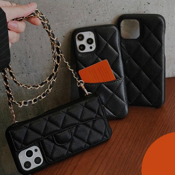 Leather Crossbody Phone Case | Luxury Iphone Cases for Her iPhone 11 12 13 14 15 Pro Max all sizes card slot chain cute trendy phone case