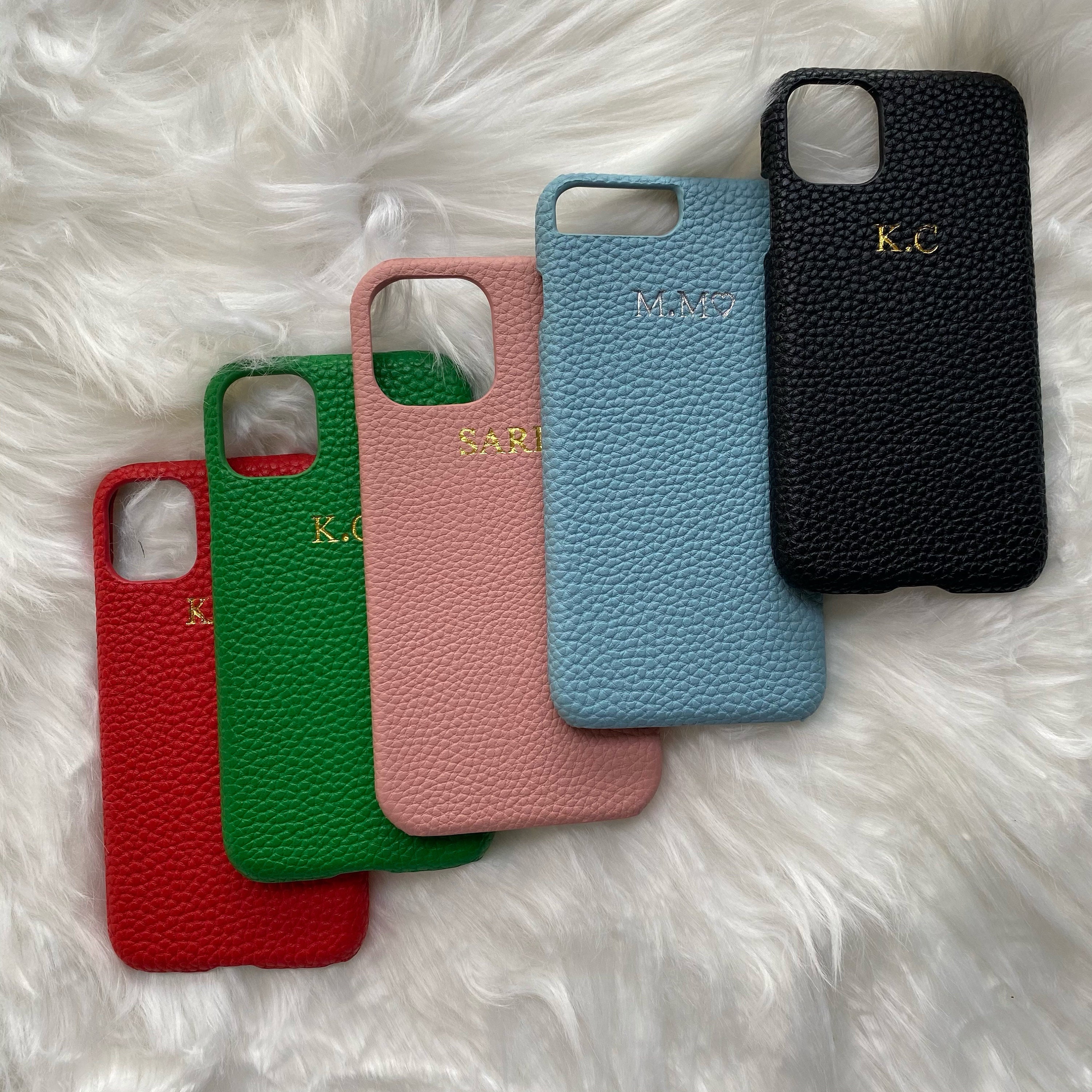 Leather Phone Case Monogram Custom Embossed Personalized Etsy