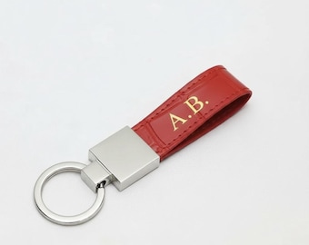 Porte-clés en cuir personnalisé – Porte-clés en cuir monogrammé, cadeau unique pour lui ou elle