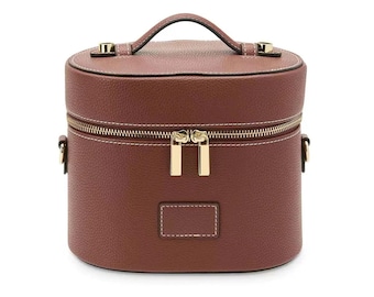 Trousse de toilette en cuir personnalisée, trousse de maquillage personnalisée avec nom, organisateur de cosmétiques de voyage de luxe, cadeau pour demoiselle d'honneur, trousse de toilette monogrammée