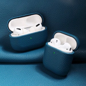Pebble Lederen Airpods Case / Airpods Pro / Airpods 3e generatie Airpods Lederen Monogram Aangepaste Gift Gegraveerd