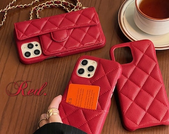 Leather Crossbody Phone Case | Luxury Iphone Cases for Her iPhone 11 12 13 14 15 16 Pro Max all sizes with card slot chain cute trendy phone