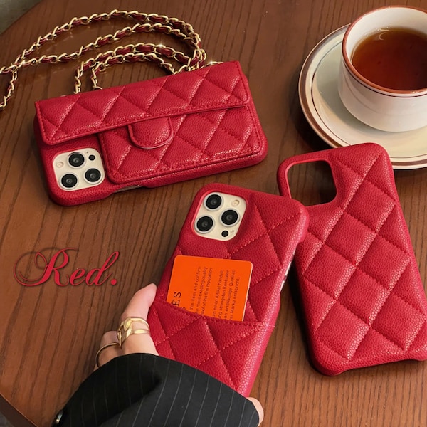 Leather Crossbody Phone Case | Luxury Iphone Cases for Her iPhone 11 12 13 14 Pro Max all sizes with card slot chain cute trendy phone cases