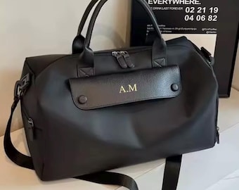 Sac de voyage personnalisé, cadeau pour homme | Sac en cuir personnalisé, cadeau de bureau personnalisé | Idées cadeaux de sac de sport pour lui