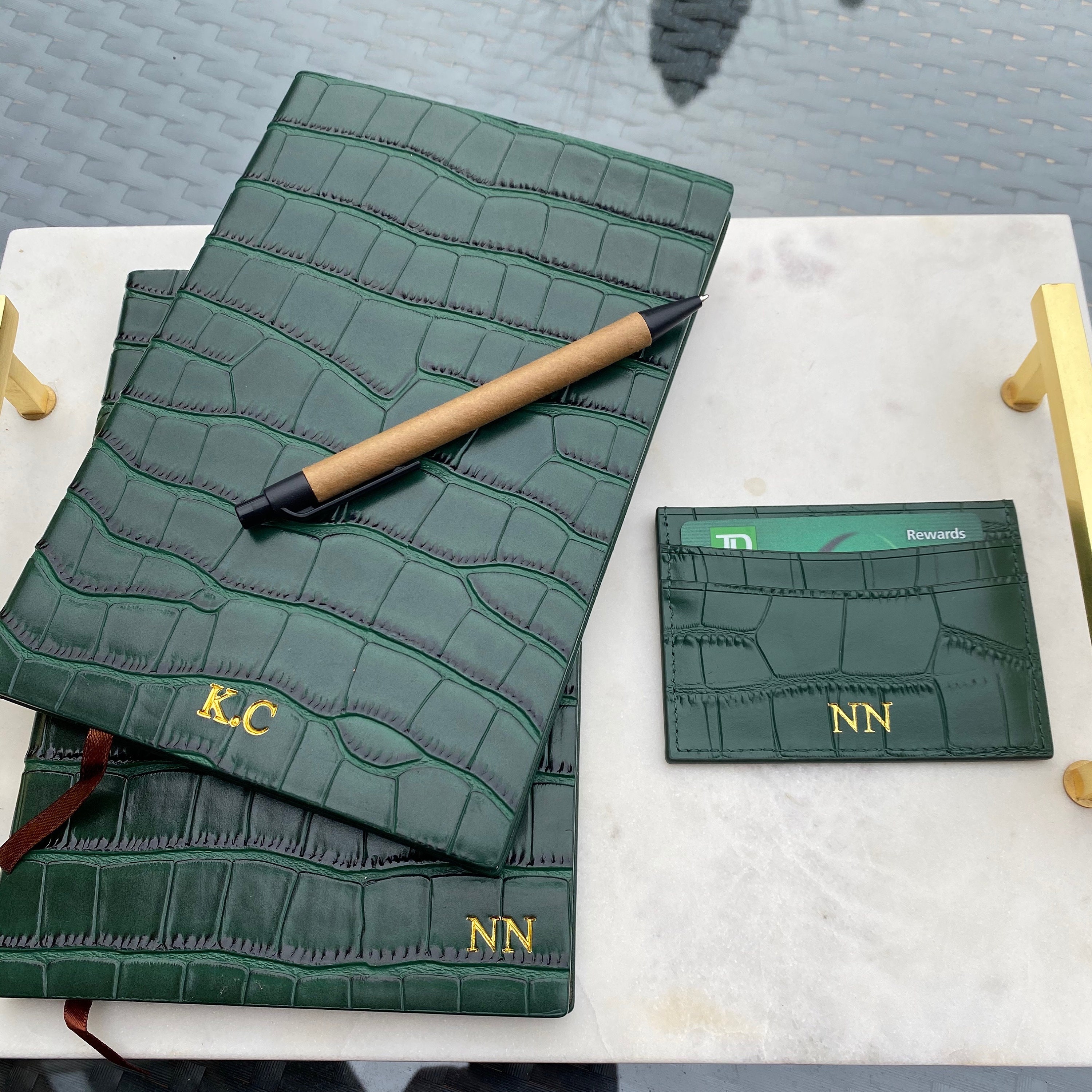 Personalized Croc Embossed Leather Notebook | Monogrammed Journal ...