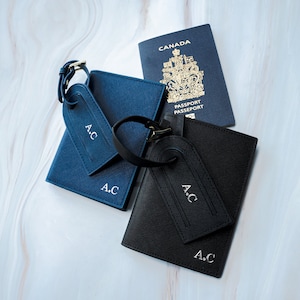 Leather Passport Holder Personalized for Men and Women | Passport Cover | Luggage Tag | Passport Holder | Bag Tag | Custom Luggage Tag