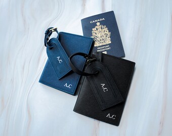 Leather Passport Holder Personalized for Men and Women | Passport Cover | Luggage Tag | Passport Holder | Bag Tag | Custom Luggage Tag