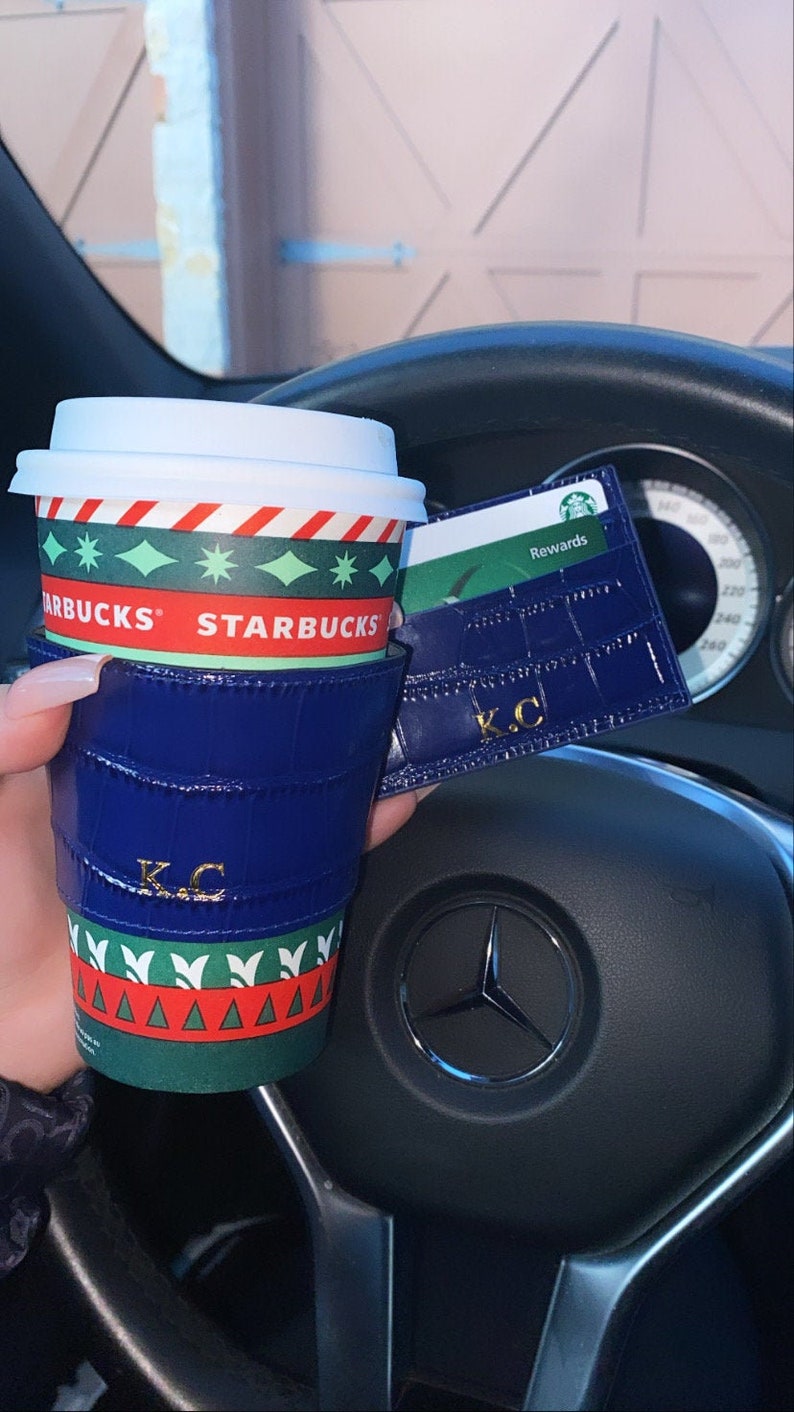 Personalized Cup Sleeve Monogrammed Name Personalized Coffee Etsy