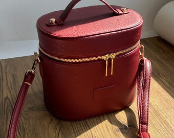 Trousse de toilette en cuir personnalisée, trousse de maquillage personnalisée avec nom, organisateur de cosmétiques de voyage de luxe, cadeau pour demoiselle d'honneur, trousse de toilette monogrammée