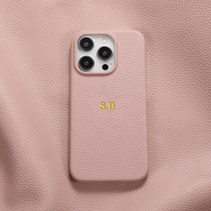 Leren telefoonhoesje | Monogram aangepaste reliëf gepersonaliseerde telefoonhoesje | Telefoonhoesje | Gepersonaliseerde geschenken