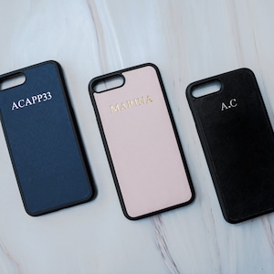 Lederen telefoonhoes | Monogram Aangepaste reliëf gepersonaliseerde telefoon case | Telefoonhoes | Custom Gifts iPhone samsung gepersonaliseerde hoesjes