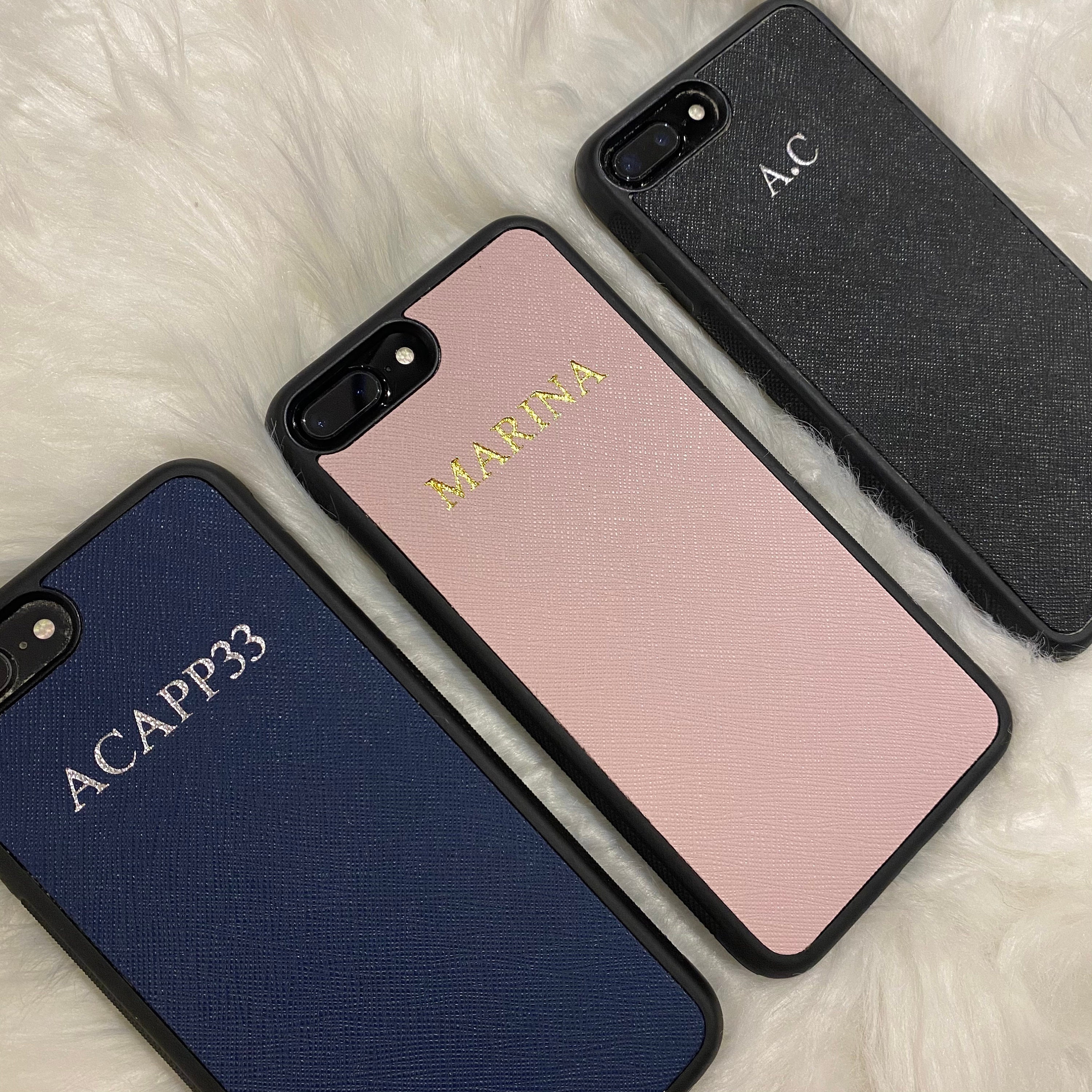 Leather Phone Case Monogram Custom Embossed Personalized Etsy