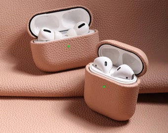 Pebble Leather Airpods Case / Airpods Pro Airpods Leather Monogram Customized Gift Engraved AirPod Pro Case, AirPod Case,Custom Airpods Case