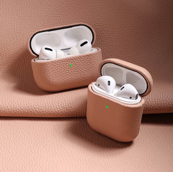 Brown LV Solid Leather Airpods Case