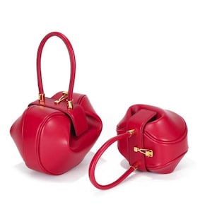 Bolsa de bolinho de mulher de couro genuíno, bolsa de nuvem, bolsa de bolinho, bolsa simples, bolsa de nuvem, embreagem, bolsa, presente para ela, bolsa diária, bolsa fofa