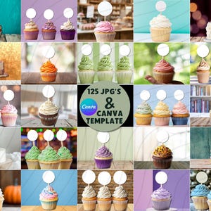 125 Cupcake Topper Mockup, Cupcake Mockup, Compleanno Mockup, Cake Topper Semplice, Torta Mockup, Cake Topper, Festa Mockup, Matrimonio Mockup