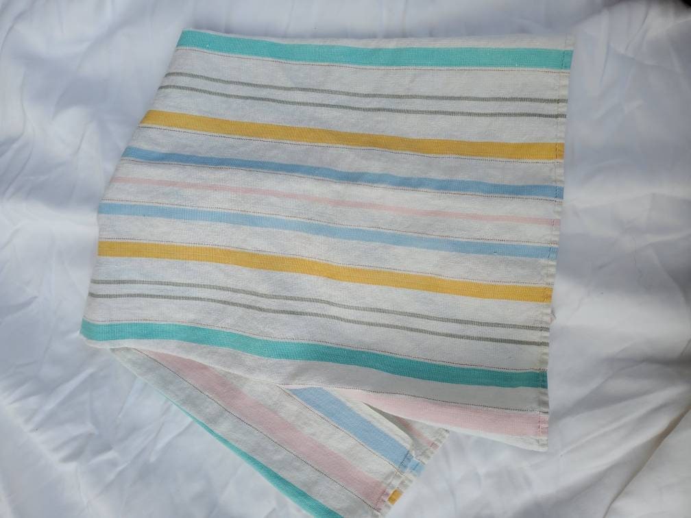 Toalla de té de cocina vintage / colores pastel a rayas / | Etsy
