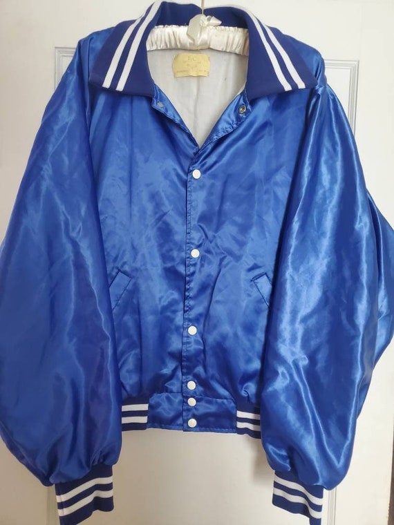 Vintage Electric Blue Varsity Jacket | 80s Blue Sport… - Gem