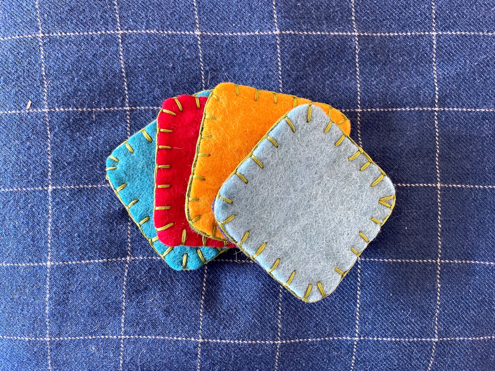 Set of 4 Handmade Felt Coasters Etsy