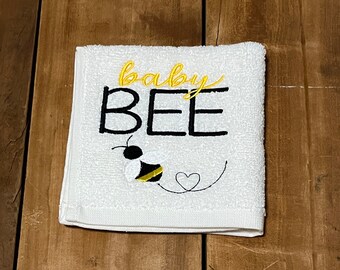Baby Wash Cloths, Bumble Bee Baby Shower Gift, Baby Bee, Black Yellow Nursery Room Decor, Baby Girl, Baby Boy, Honeybee, Unique Gift