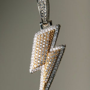 Iced lightning 2024 bolt pendant