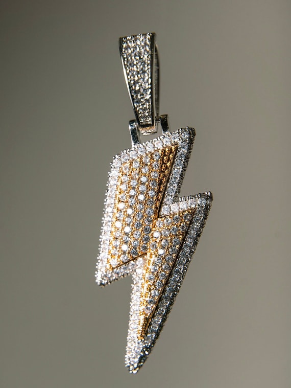 Iced out lightning bolt pendant deals