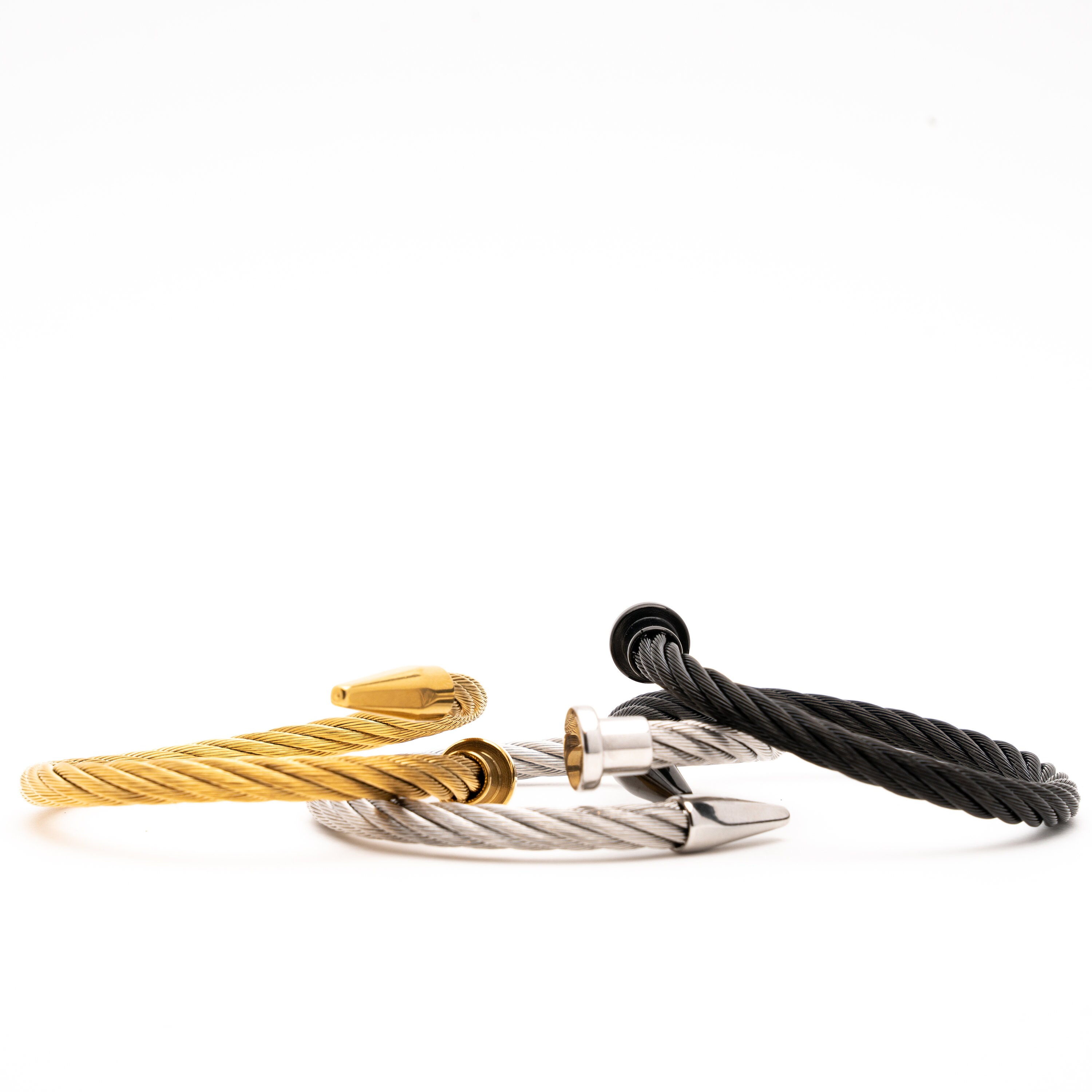 Mens Black/Gold/Silver Stylish Modern Nail Bracelet Etsy