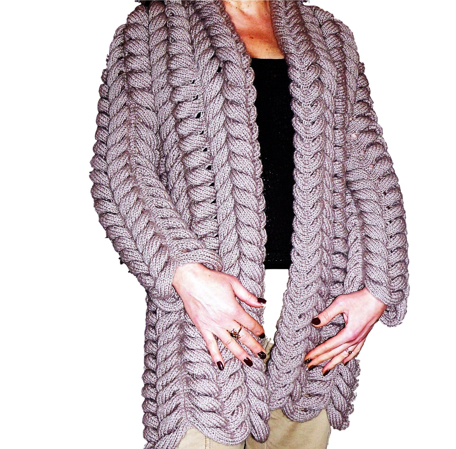 Cable knit cardigan Chunky knit cardigan Oversized cardigan Etsy
