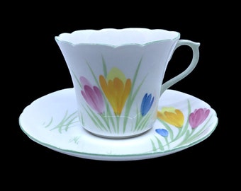 VERY RARE Shelley Harmony Range Art Deco hand painted crocus tea cup circa 1920-30